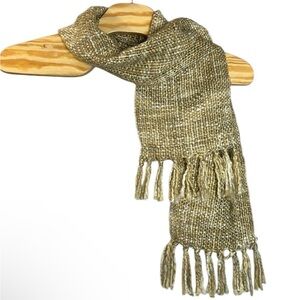 Eclipse women’s scarf fringed warm cozy‎ soft woven Neutrals OS READ